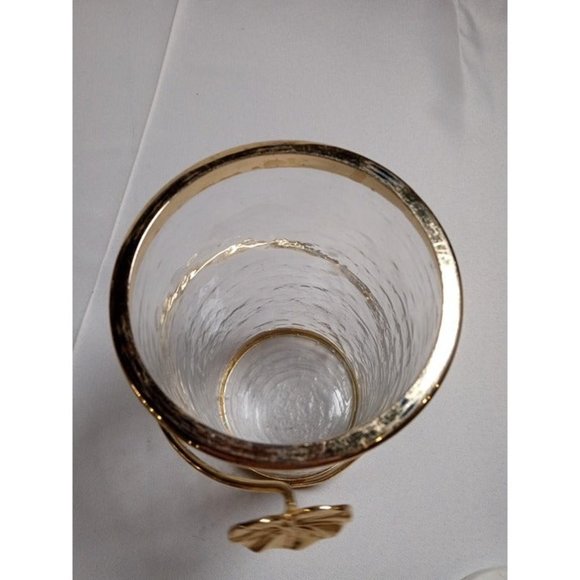Canister with Gold Heart Detail and Real Marble Lid/Flower Knob 8 & 3/4" Tall - Picture 5 of 10